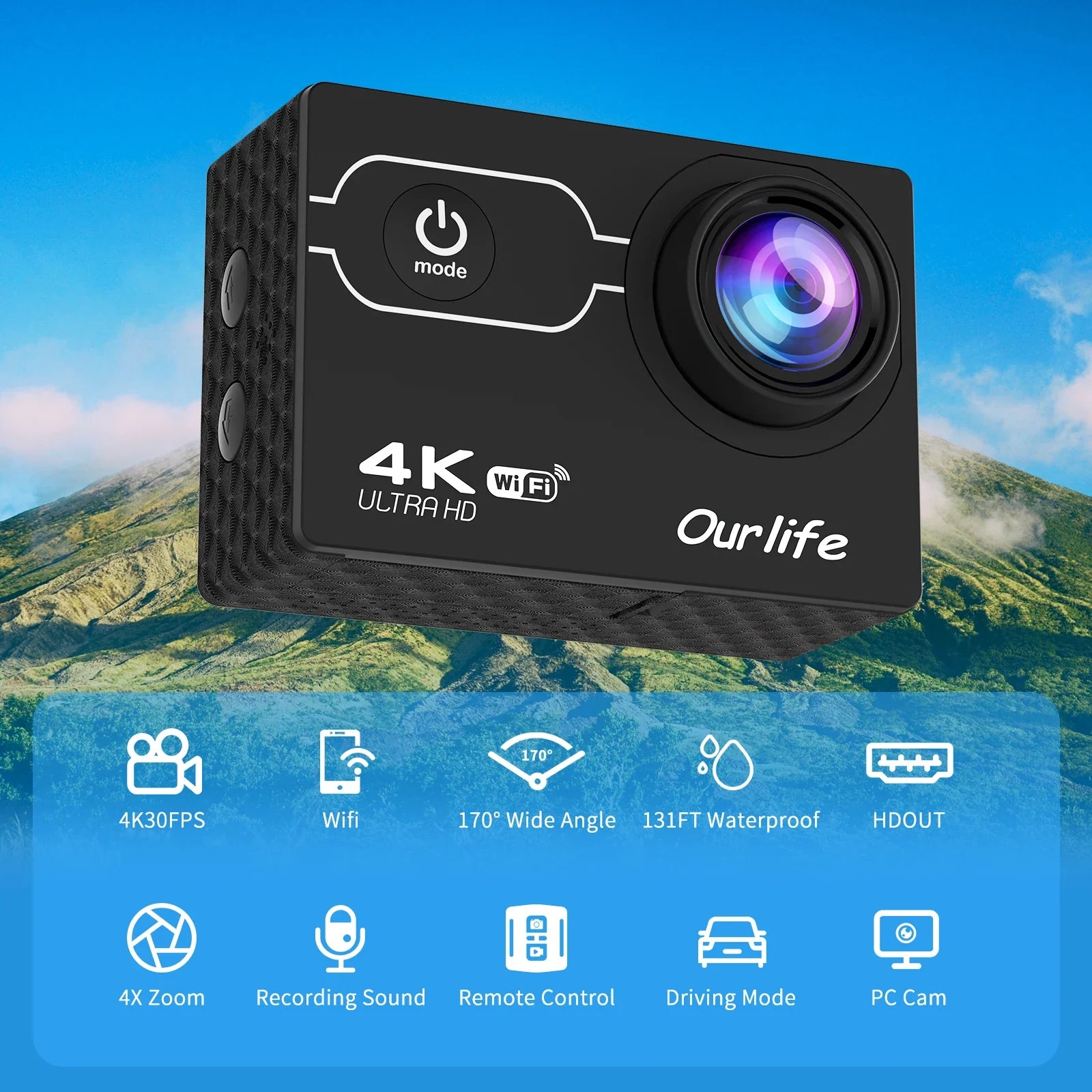2025 4K Ultra HD Action Camera – Wide Angle