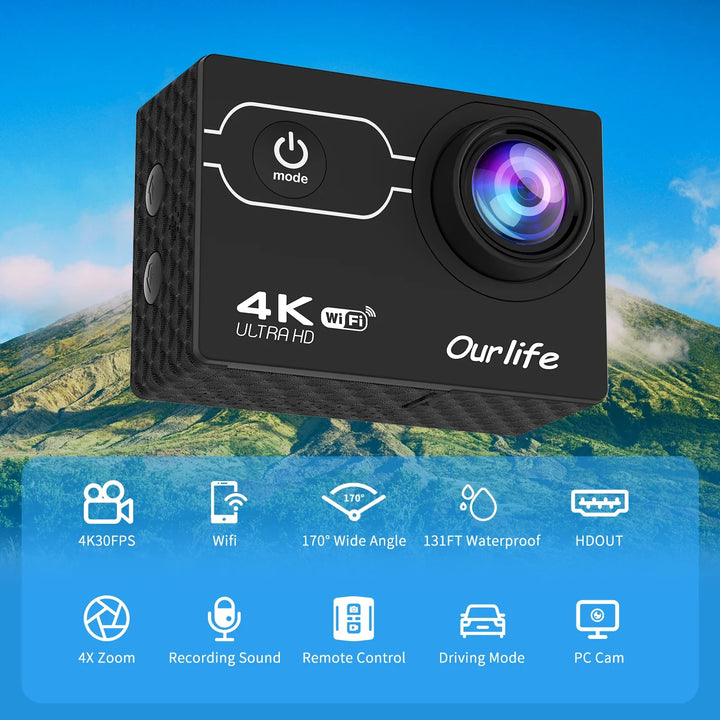 2025 4K Ultra HD Action Camera – Wide Angle