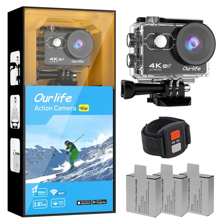 Ourlife 4K Sports Action Camera – Remote Control