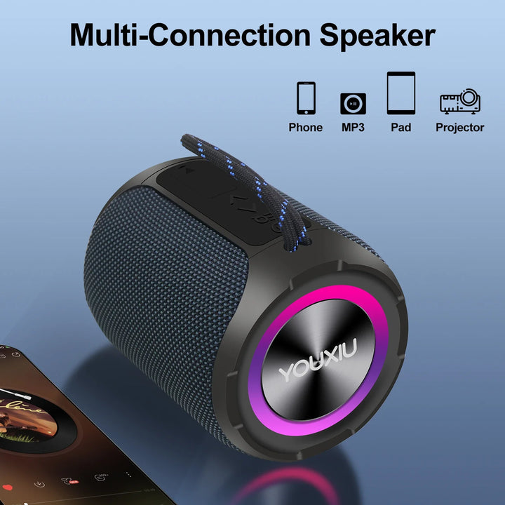 Portable Bluetooth Speaker – IPX7 LED Stereo Sound Outdoor