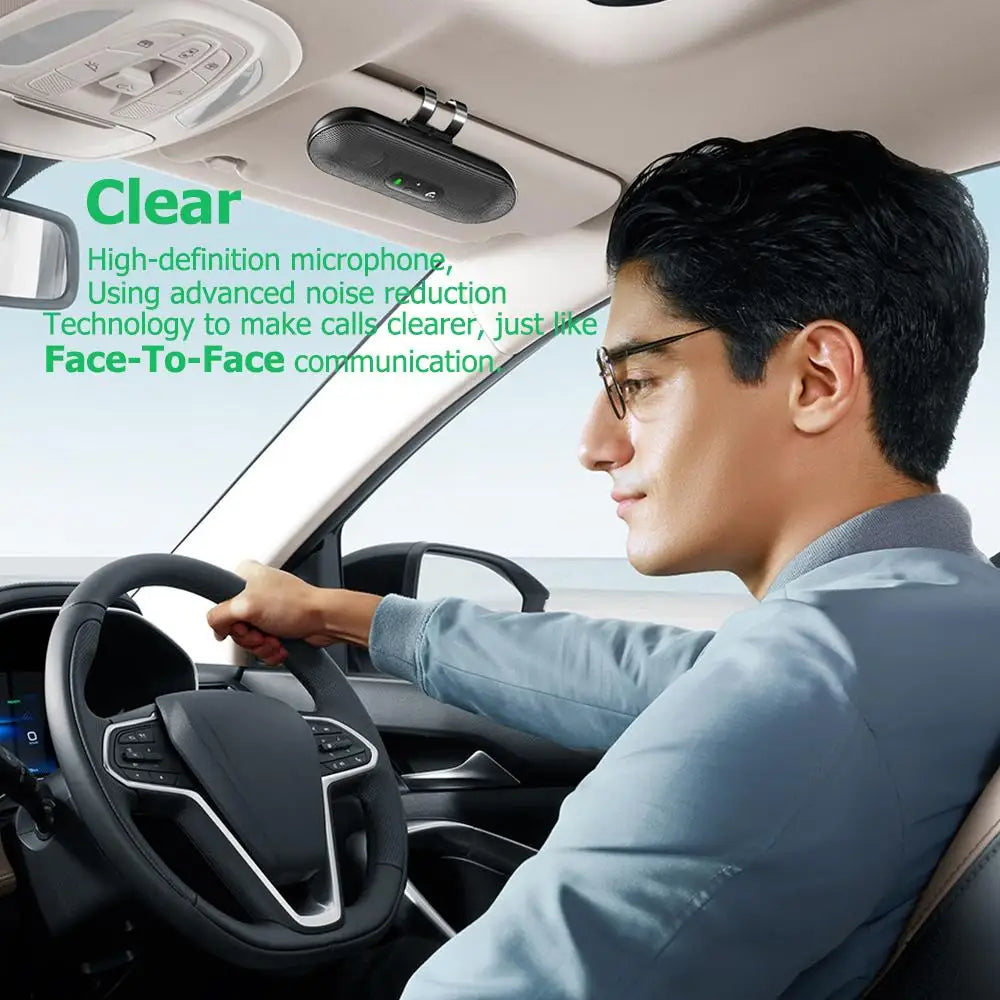 Bluetooth 5.4 Car Speakerphone – Handsfree Music Player