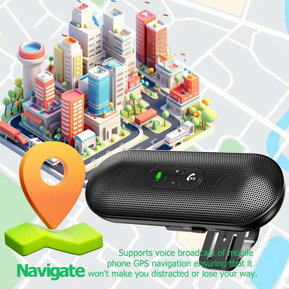 Bluetooth 5.4 Car Speakerphone – Handsfree Music Player