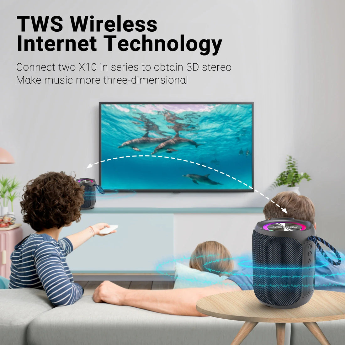 Portable Bluetooth Speaker – IPX7 LED Stereo Sound Outdoor