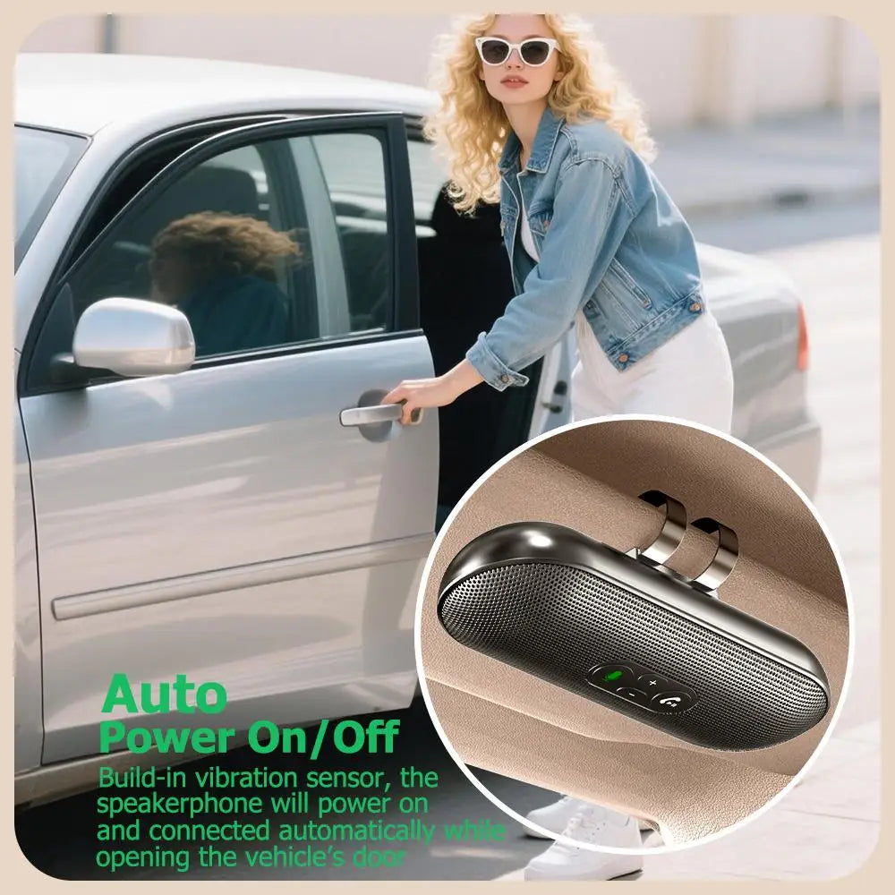 Bluetooth 5.4 Car Speakerphone – Handsfree Music Player