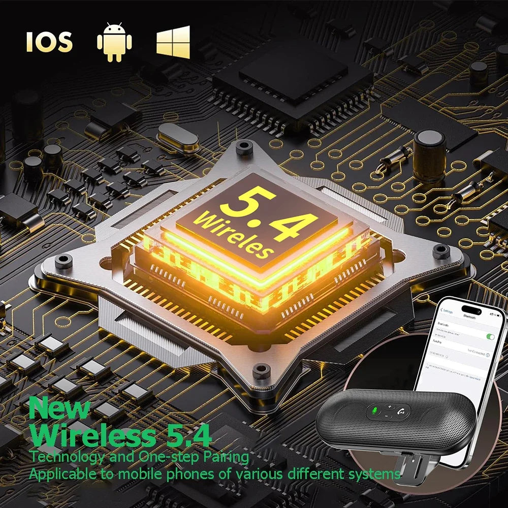 Bluetooth 5.4 Car Speakerphone – Handsfree Music Player