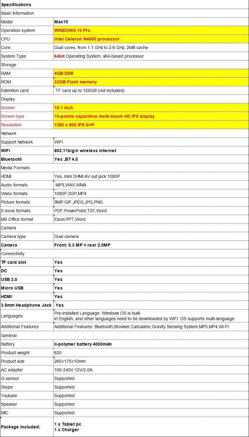 10.1-Inch Windows 11 Tablet – 4GB RAM 64GB