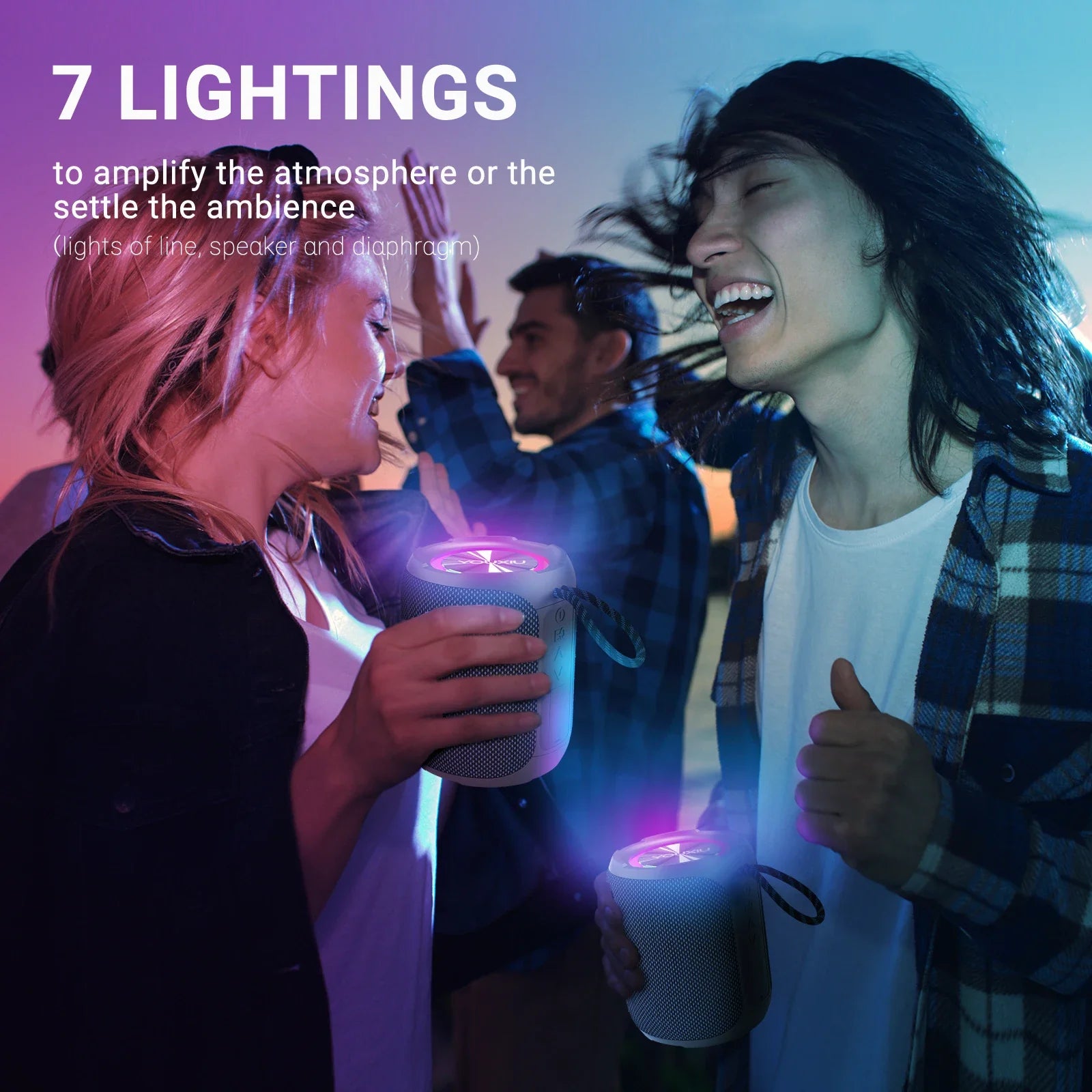 Portable Bluetooth Speaker – IPX7 LED Stereo Sound Outdoor