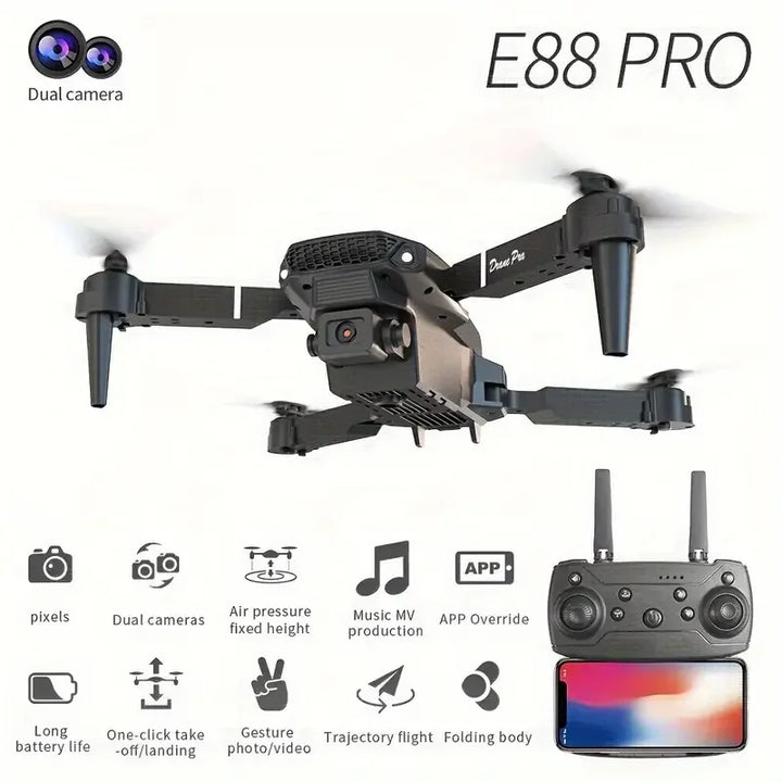 E88 4K HD Foldable RC Drone – WiFi FPV