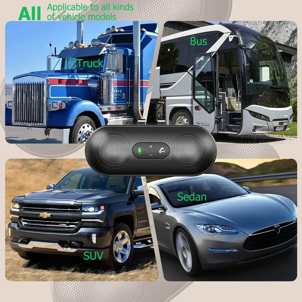 Bluetooth 5.4 Car Speakerphone – Handsfree Music Player