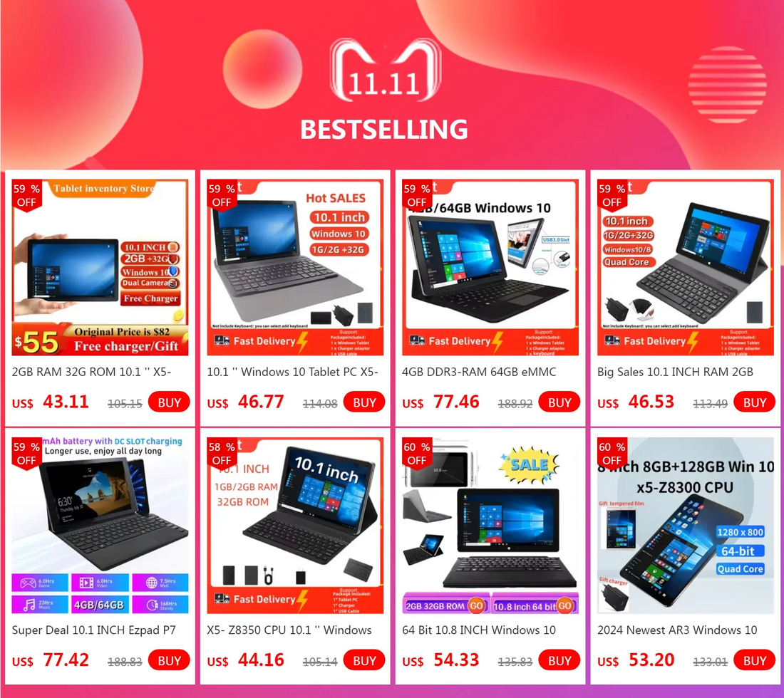 10.1-Inch Windows 11 Tablet – 4GB RAM 64GB