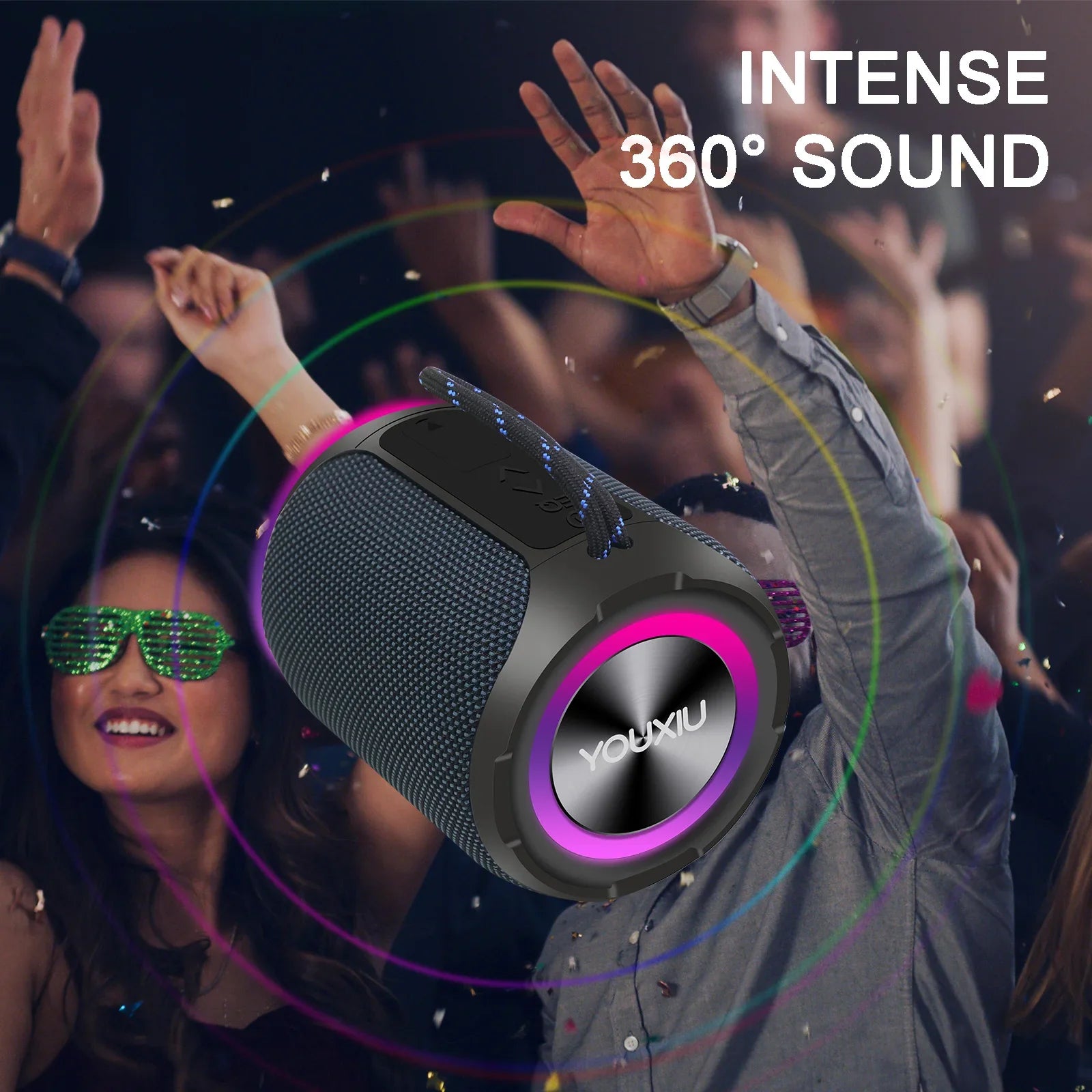 Portable Bluetooth Speaker – IPX7 LED Stereo Sound Outdoor