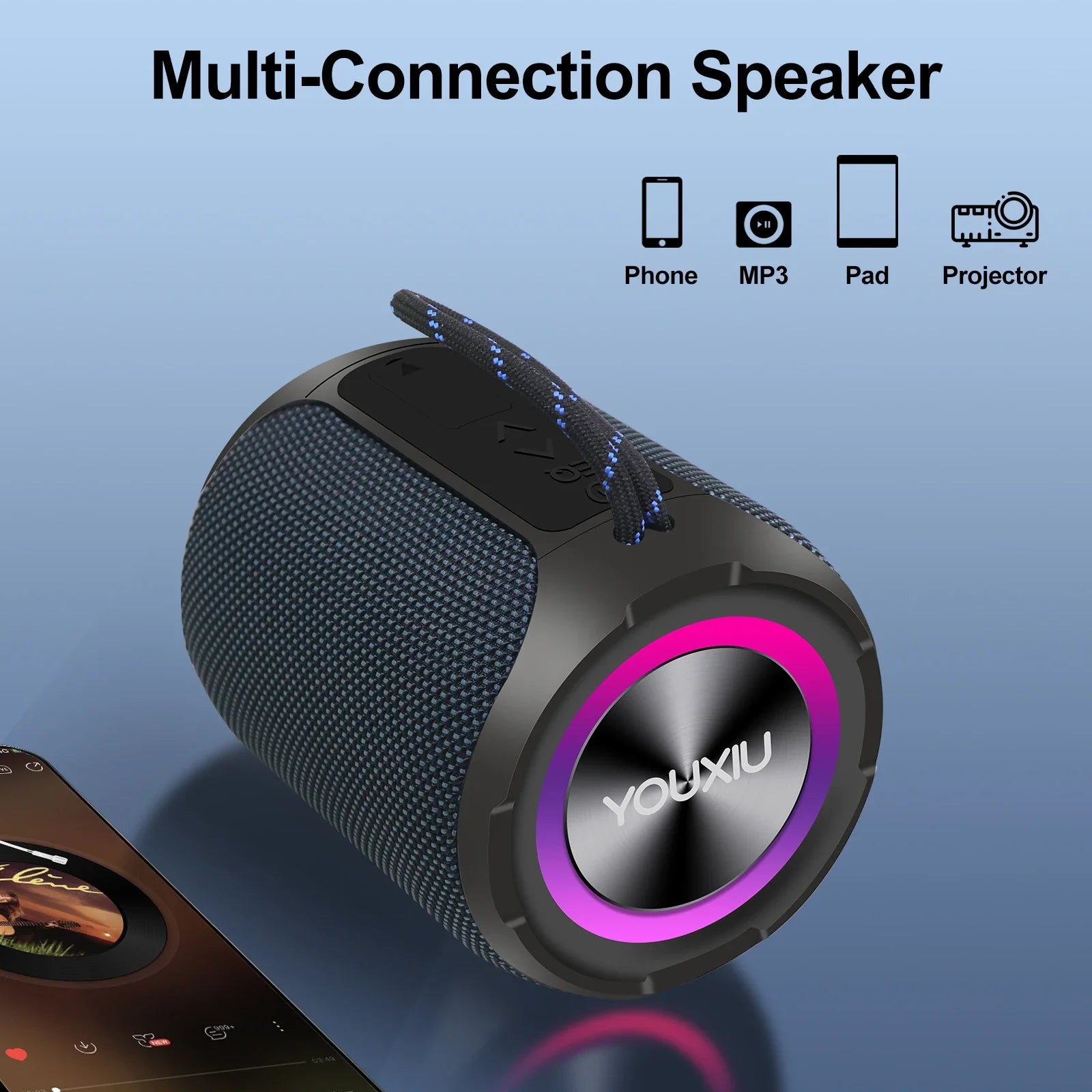 Portable Bluetooth Speaker – IPX7 LED Stereo Sound Outdoor