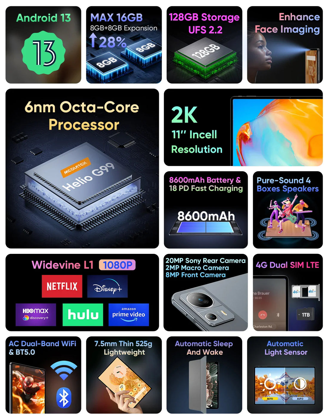 NPad X1 Android 13 Tablet – 10.95" FHD
