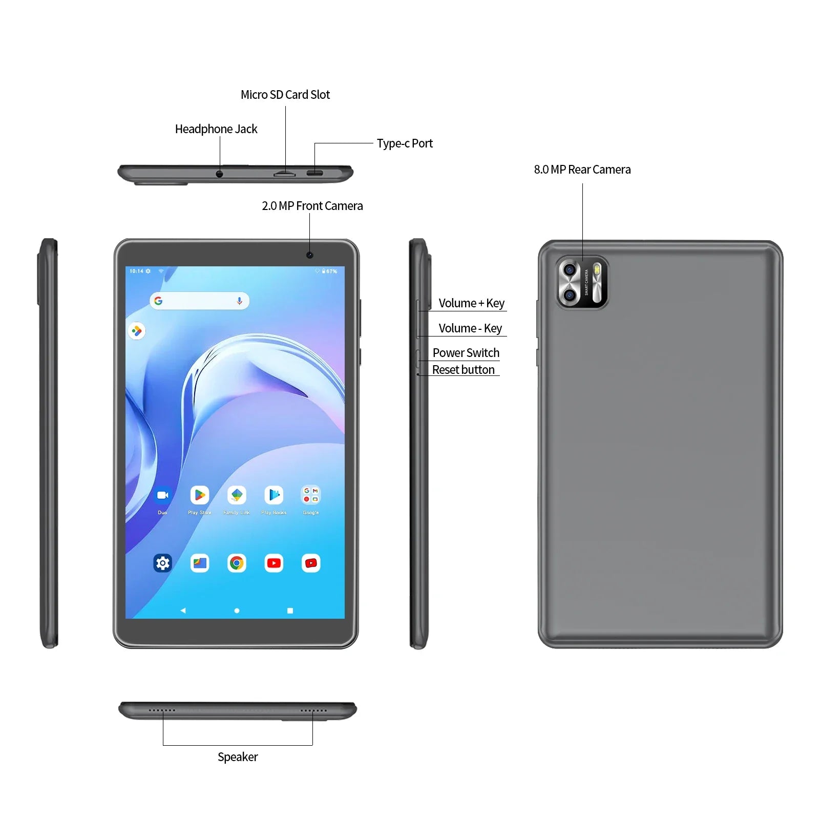 8-Inch Android 13 Tablet – 8GB RAM 64GB