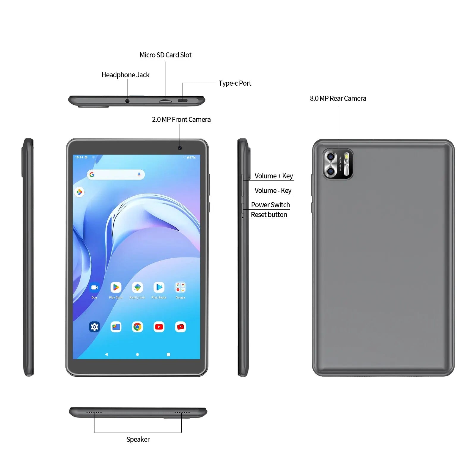 8-Inch Android 13 Tablet – 8GB RAM 64GB