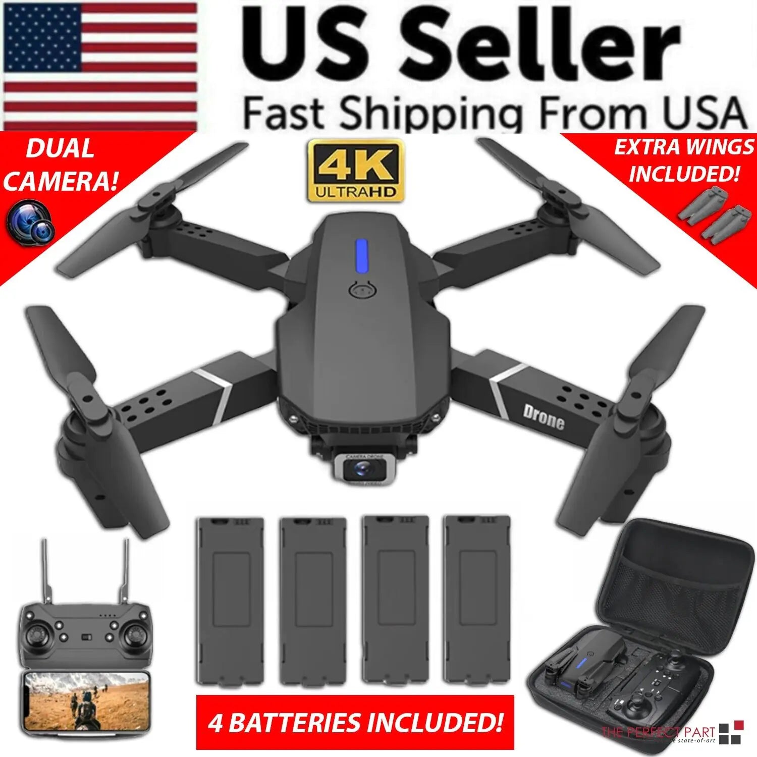 2023 4K RC Drone – Dual Camera Foldable Quadcopter