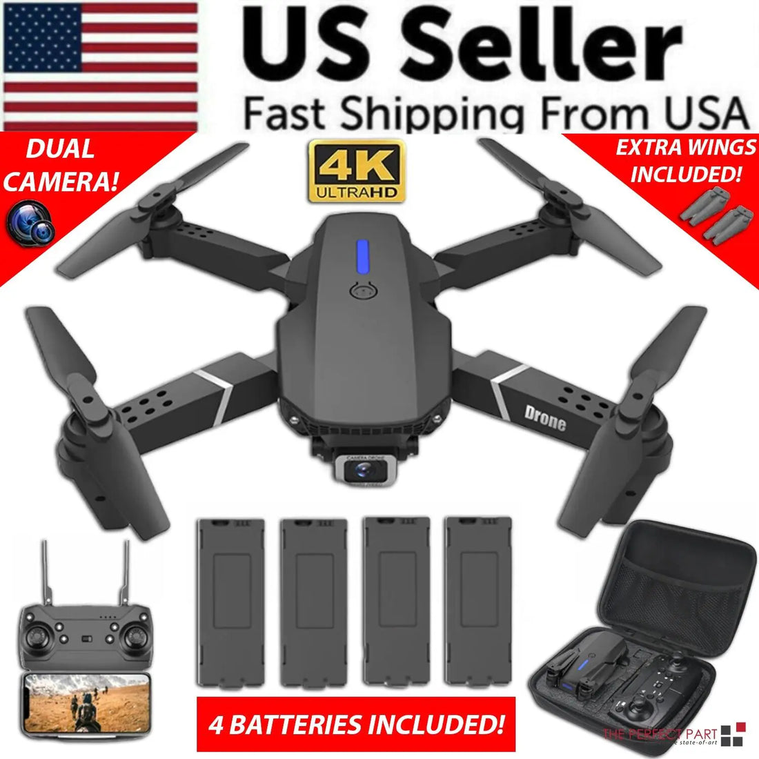 2023 4K RC Drone – Dual Camera Foldable Quadcopter